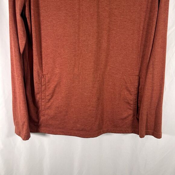 01.algo Performance Hoodie Men's Large Orange Heathered Long Sleeve Pullover - Picture 3 of 9